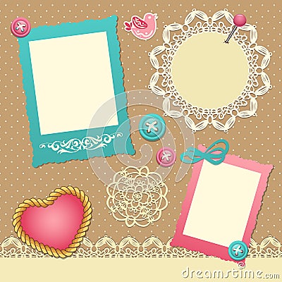 Scrapbook template Vector Illustration