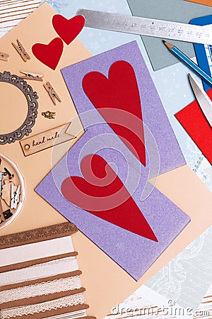 Scrapbook valentines day Stock Photo