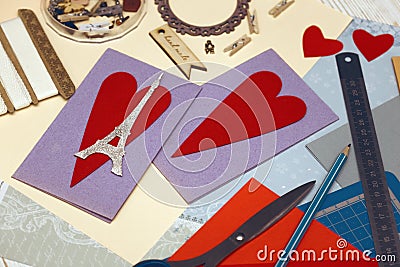 Scrapbook valentines day Stock Photo