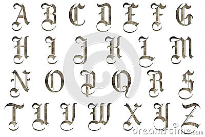 Scrapbooking Alphabet Medieval Design Stock Photo