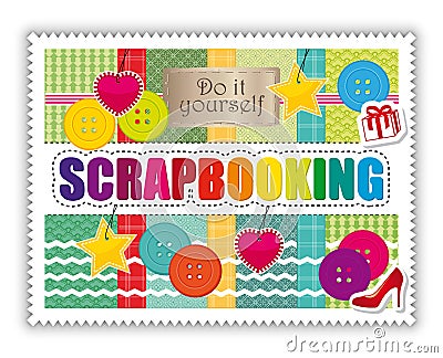 Scrapbooking arts and crafts card II Vector Illustration