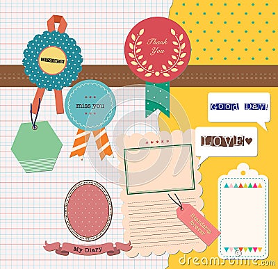 Scrapbooking Elements Vector Illustration