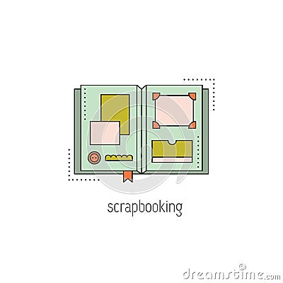 Scrapbooking line icon Vector Illustration