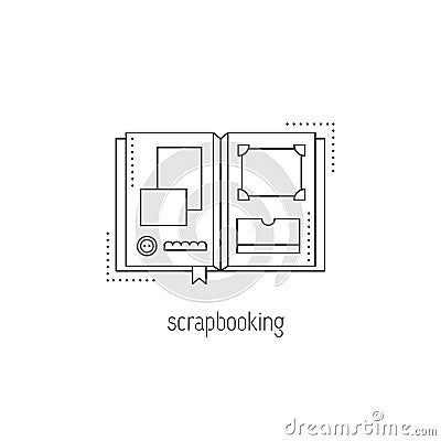 Scrapbooking line icon Vector Illustration