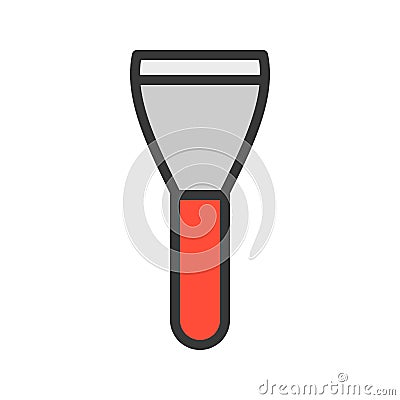 Scraper, Filled outline icon, carpenter and handyman tool and equipment set Vector Illustration