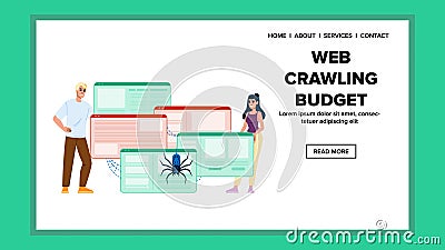 scraping web crawling budget vector Vector Illustration