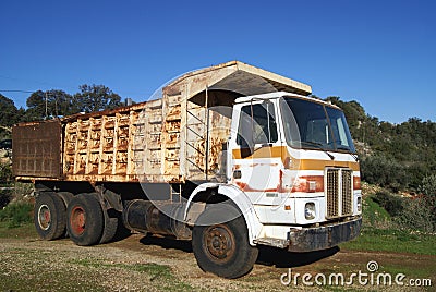 Scrapped Greek truck or lorry Stock Photo