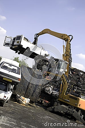 Scrapping a car Stock Photo