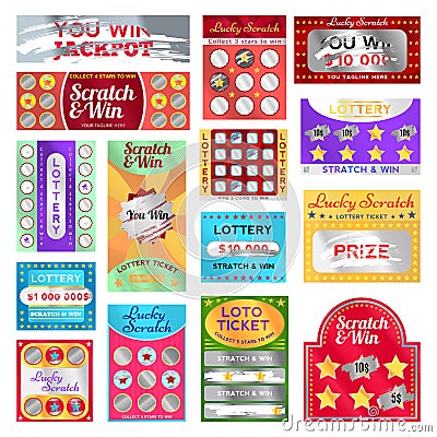 Scratch card set Vector Illustration