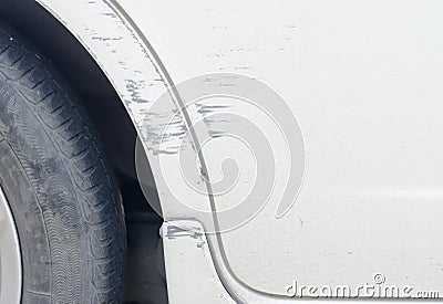 Scratched car Stock Photo