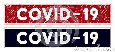 Scratched Covid-19 Rectangular Stamp Stock Photo