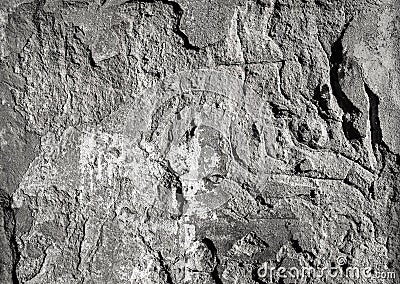 Scratched damaged concrete wall background Stock Photo