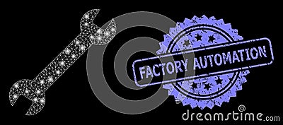 Scratched Factory Automation Stamp and Vector Illustration