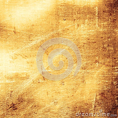 Scratched gold metal background Stock Photo