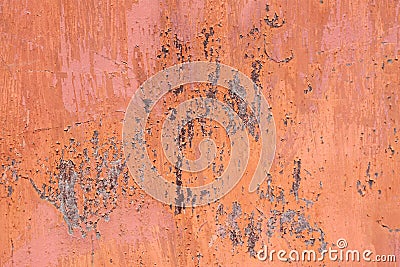 Scratched orange metal surface Stock Photo