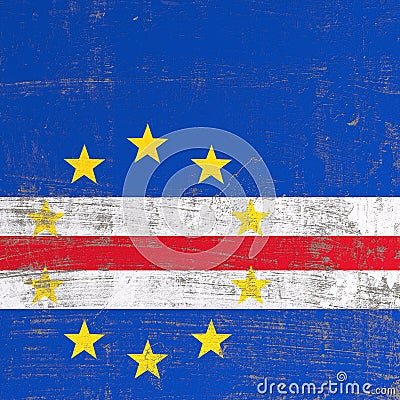 Scratched Republic of Cape Verde flag Stock Photo
