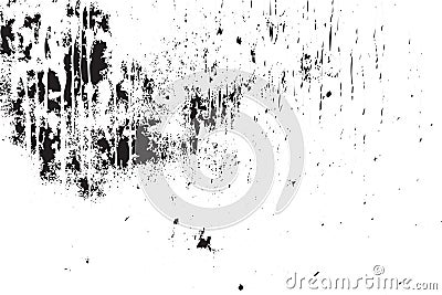 Scratched texture and grunge effects on the wall. Rusty surface and dust texture on a white background. Abstract grimy concrete Vector Illustration