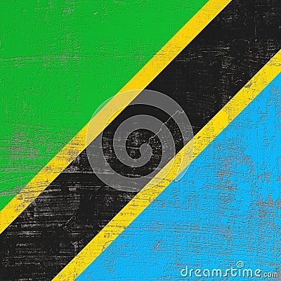 Scratched United Republic of Tanzania flag Stock Photo