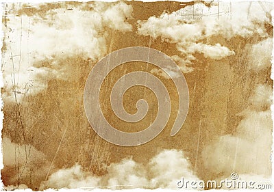 Scratchy Brown and White Grunge Sky Background Stock Photo