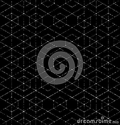 Scratchy Hexagon Seamless Pattern Vector Illustration