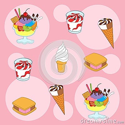 Scream for Ice Cream Theme for Textile and Fabric Pattern Design Stock Photo