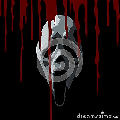 Scream Scary Bloody Vector Illustration
