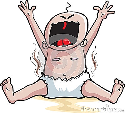 Screaming Baby Vector Illustration