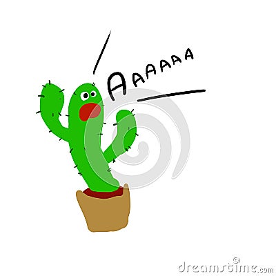 Screaming cactus Bob Stock Photo