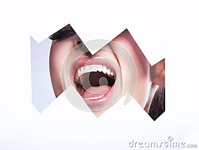 Screaming young lady Stock Photo