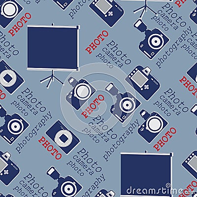 Screen, cameras and words. Vector Illustration