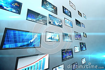 Screen collage showing business images Stock Photo