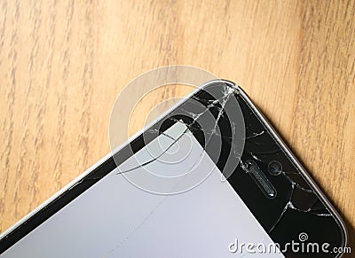 Screen cracked smartphone Stock Photo