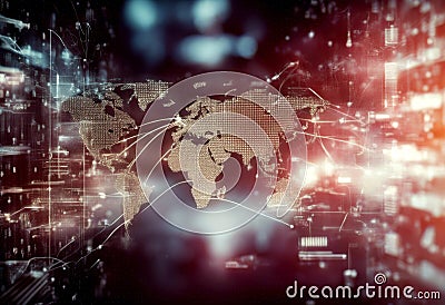 screen data virtual business network technology showing breach concept digital intrusion cyber cyberspace hacker security web Stock Photo