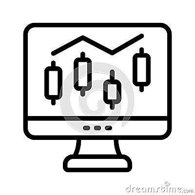 Screen displaying data analytics or performance metrics Vector Illustration