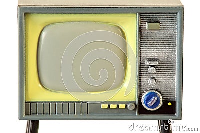 Screen of little retro television isolated Stock Photo