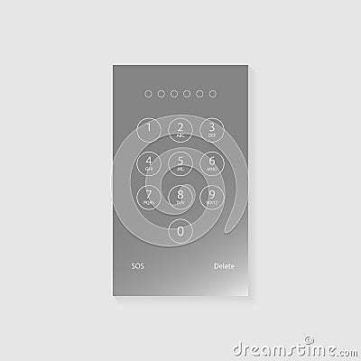 Screen lock pattern password background template on smartphone display. Vector screen lock ID recognition with pattern password on Vector Illustration