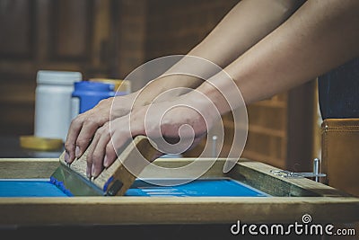 Screen printing equipment and screen printing Stock Photo