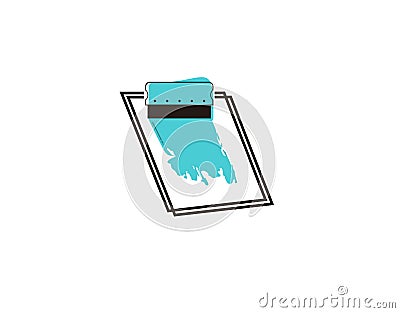 Screen printing Flat Icon on vector illustration Vector Illustration