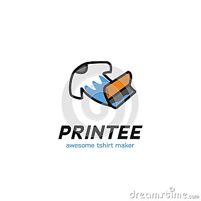 Screen printing tshirt tee maker logo icon symbol Vector Illustration