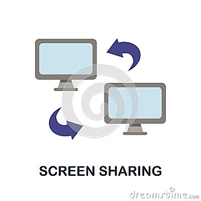 Screen Sharing flat icon. Color simple element from work from home collection. Creative Screen Sharing icon for web design, Stock Photo