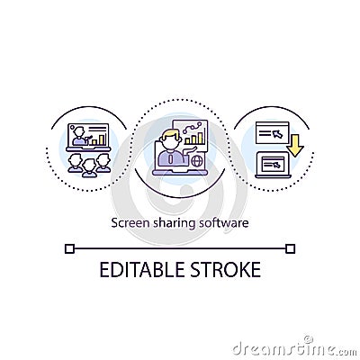 Screen sharing software concept icon Vector Illustration