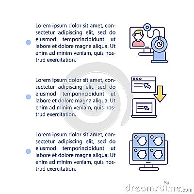 Screen sharing software concept icon with text Vector Illustration