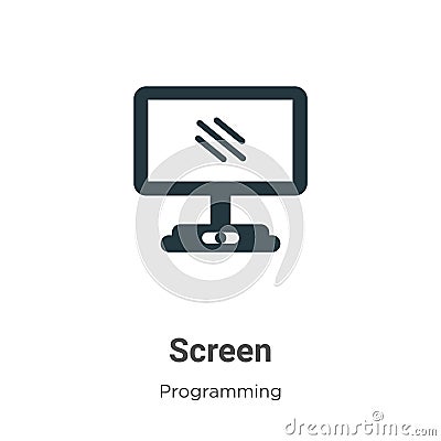 Screen vector icon on white background. Flat vector screen icon symbol sign from modern programming collection for mobile concept Vector Illustration