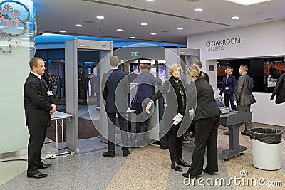 Screening of visitors Editorial Stock Photo