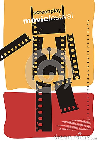 Screenplay film festival abstract poster design Vector Illustration