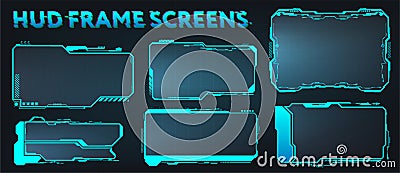 Screens HUD, UI, GUI, Futuristic User Interface Frames. Callouts titles and Sci-fi digital boards collection. HUD Vector Illustration