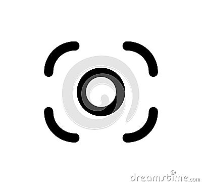 Screenshot icon. Capture symbol. Scan QR code line icon. Center focus symbol. Screen shot and auto focus sign. Design Vector Illustration