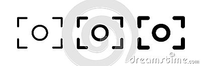 Screenshot icons set. Capture symbol. Scan QR code line icon. Center focus symbol. Screen shot and auto focus sign Vector Illustration