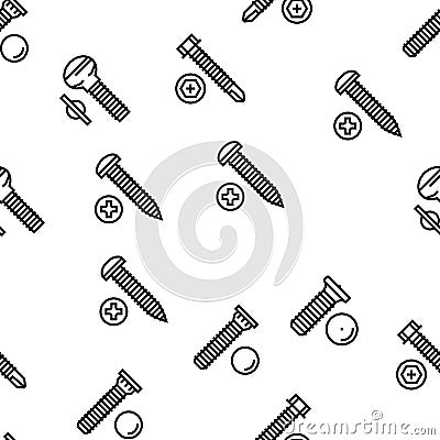 Screw And Bolt Building Accessory Vector Seamless Pattern Vector Illustration