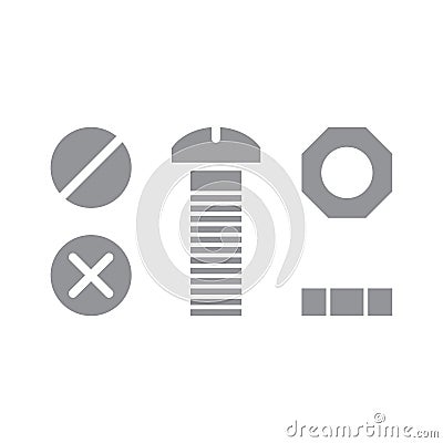 Bolt and Nut Vector Illustration